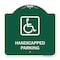 Signmission Handicapped Parking Handicapped, Green & White Aluminum Architectural Sign, 18" x 18", GW-1818-23918 A-DES-GW-1818-23918 - alternate 1